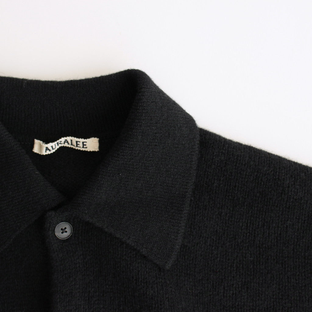 SHETLAND WOOL CASHMERE KNIT CARDIGAN #BLACK [A24AS01SC]