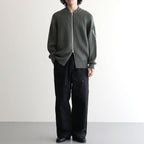 BATONER ウール梳毛片畔 ジップカーディガン #KHAKI [HR-N003-051]