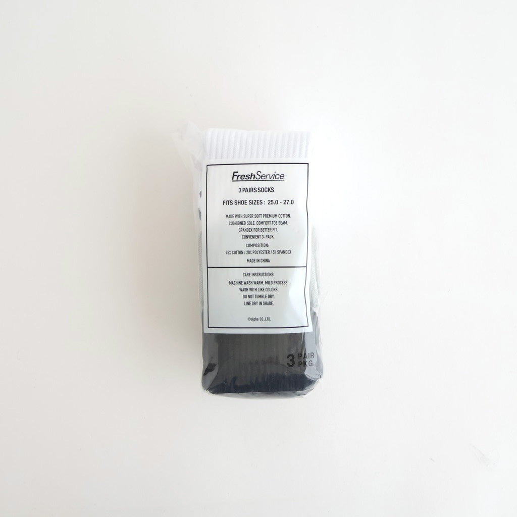 SIGNATURE 3-PACK SOCKS #WHT x GRY x BLK [FSP254-90043B]