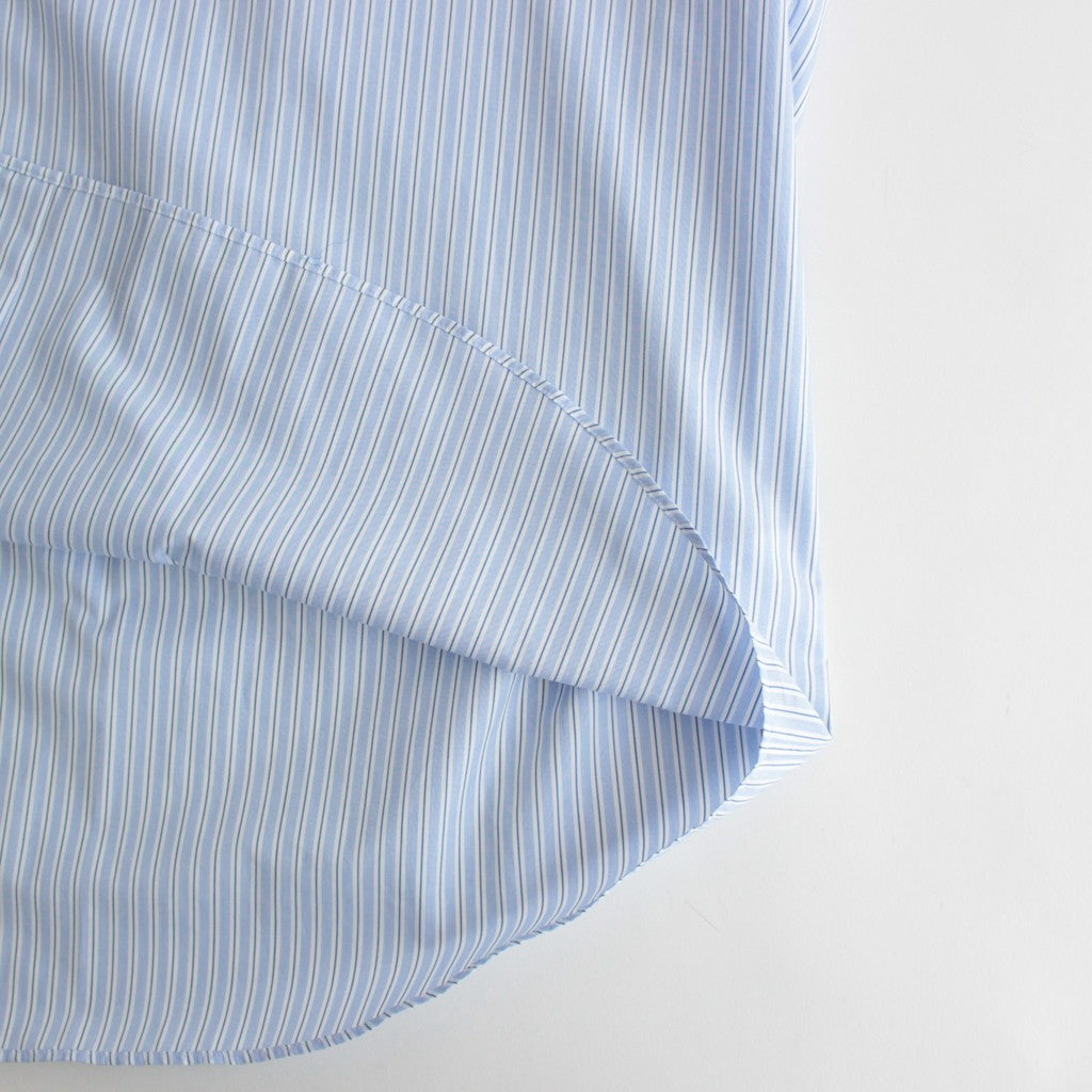 SIDOGRAS L/S Oversized Regular Collar Shirt #SAX STRIPE [GM252-50010]