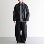 合皮MIXジップブルゾン #BLACK [HP-J011-051]