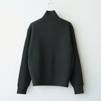 SUPER FINE WOOL RIB KNIT ZIP CARDIGAN #TOP DARK OLIVE [A26AC01RK]