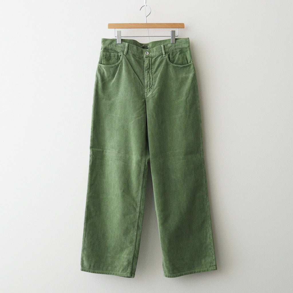 GARMENT-DYED FINX CORDUROY 5P WIDE PANTS #DUSTY GREEN [A26SP01FX]