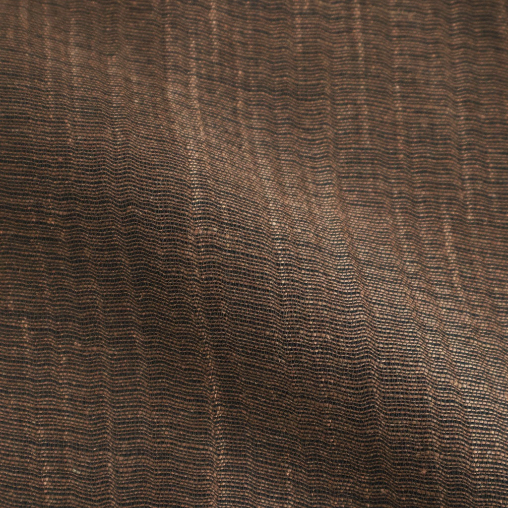 Rayon & Linen Sheer Shirt - Vintage Fabric #Dark Brown [OFH010SH32]