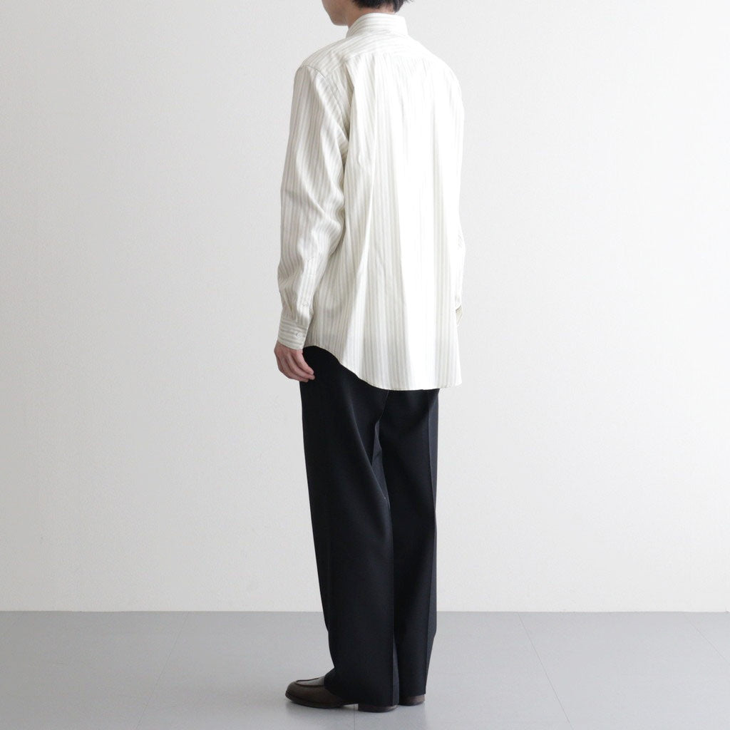 COTTON SILK STRIPE SHIRT #IVORY STRIPE [A26SS01CS]