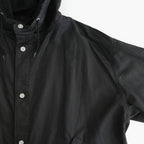 綿麻ツイル 製品洗い モッズコート #BLACK [HQ-C002-051]