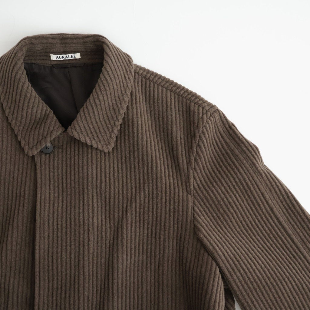 WOOL CASHMERE CORDUROY SOUTIEN COLLAR COAT #SMOKY BROWN [A26AC01FC