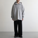 綿裏毛起毛 ハーフジップパーカー #GRAY [HN-T024-051]