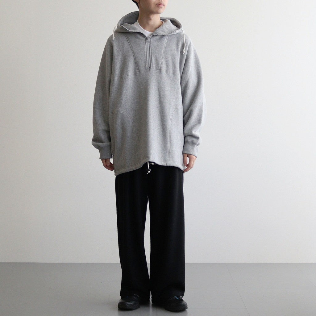 綿裏毛起毛 ハーフジップパーカー #GRAY [HN-T024-051]