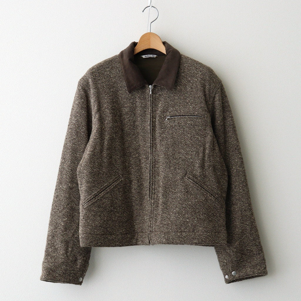 HOMESPUN TWEED ZIP BLOUSON #BROWN [A25AB01HT]