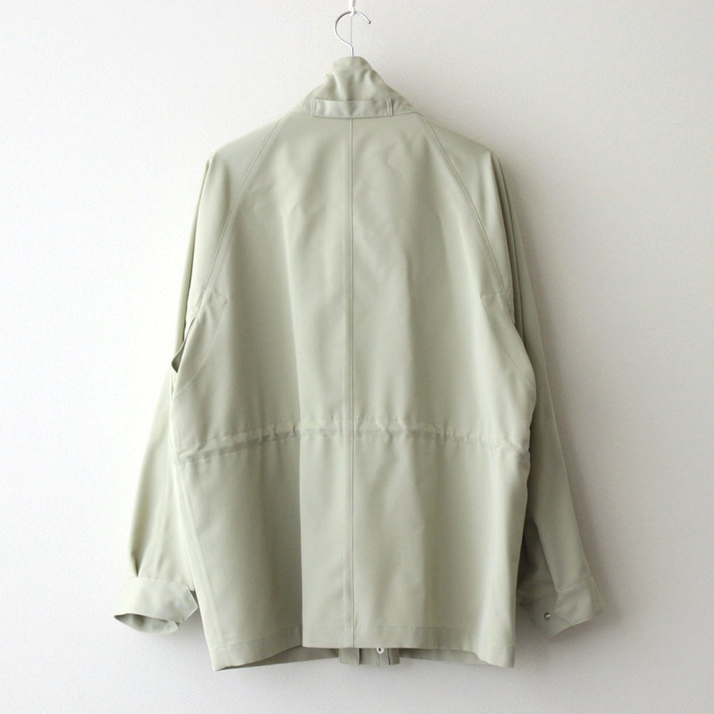 WOOL MAX CANVAS HIGH NECK ZIP BLOUSON #PALE OLIVE [A25SB03WC]