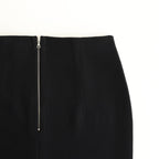 COTTON SILK STRETCH DOUBLE FACE KNIT SKIRT #BLACK [A25SS02WF]