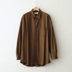 Wool Smooth Flannel Oversized Regular Collar Shirt #BROWN [GU253-50221B]