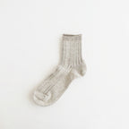 LINEN COTTON RIBBED ANKLE SOCKS #GRAYGE [R1462-SS26]