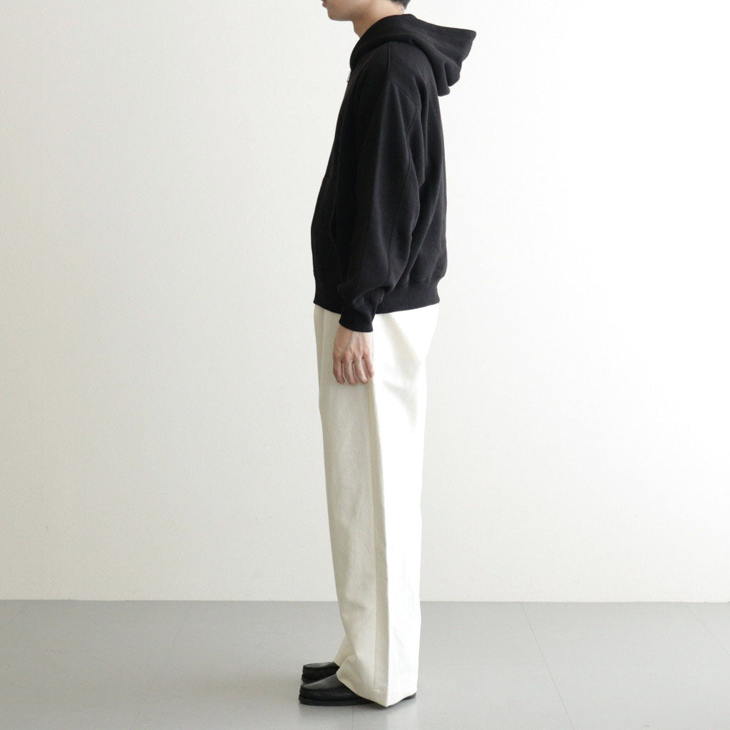 DOUBLE WEAVE COTTON ONE TUCK WIDE PANTS #CREAM [ST.1398]