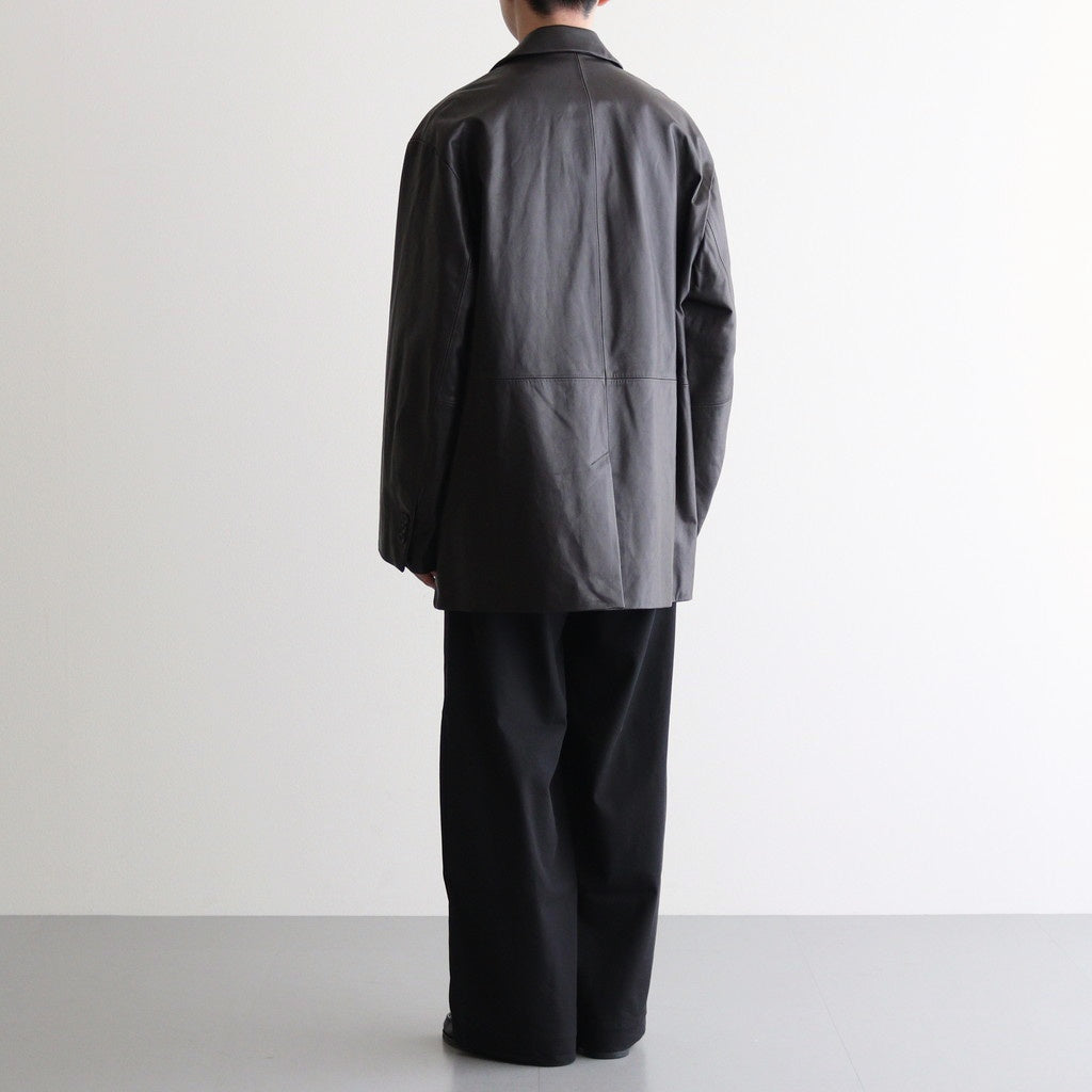 LEATHER DOUBLE BRESTED JACKET #DARK BROWN [ST.920]