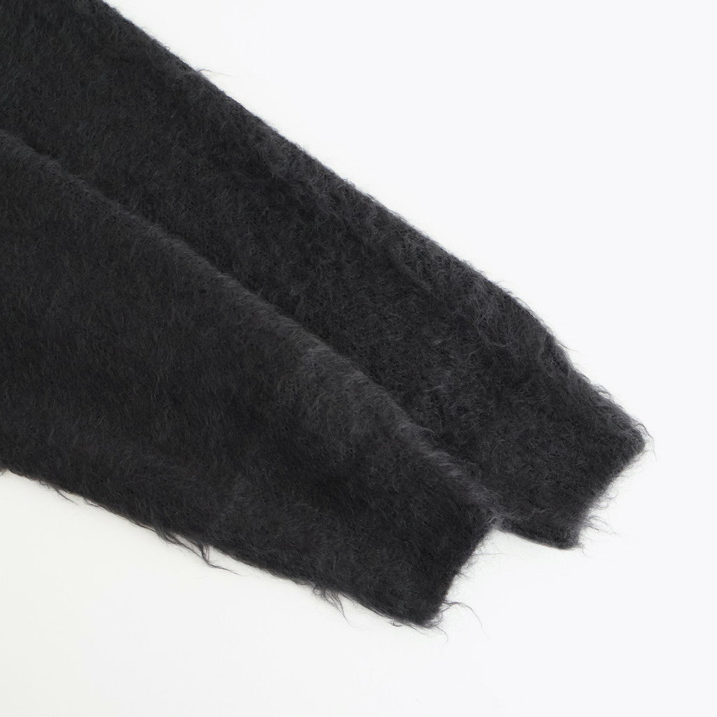 BRUSHED SUPER KID MOHAIR KNIT POLO #INK BLACK [A25AP01KM]