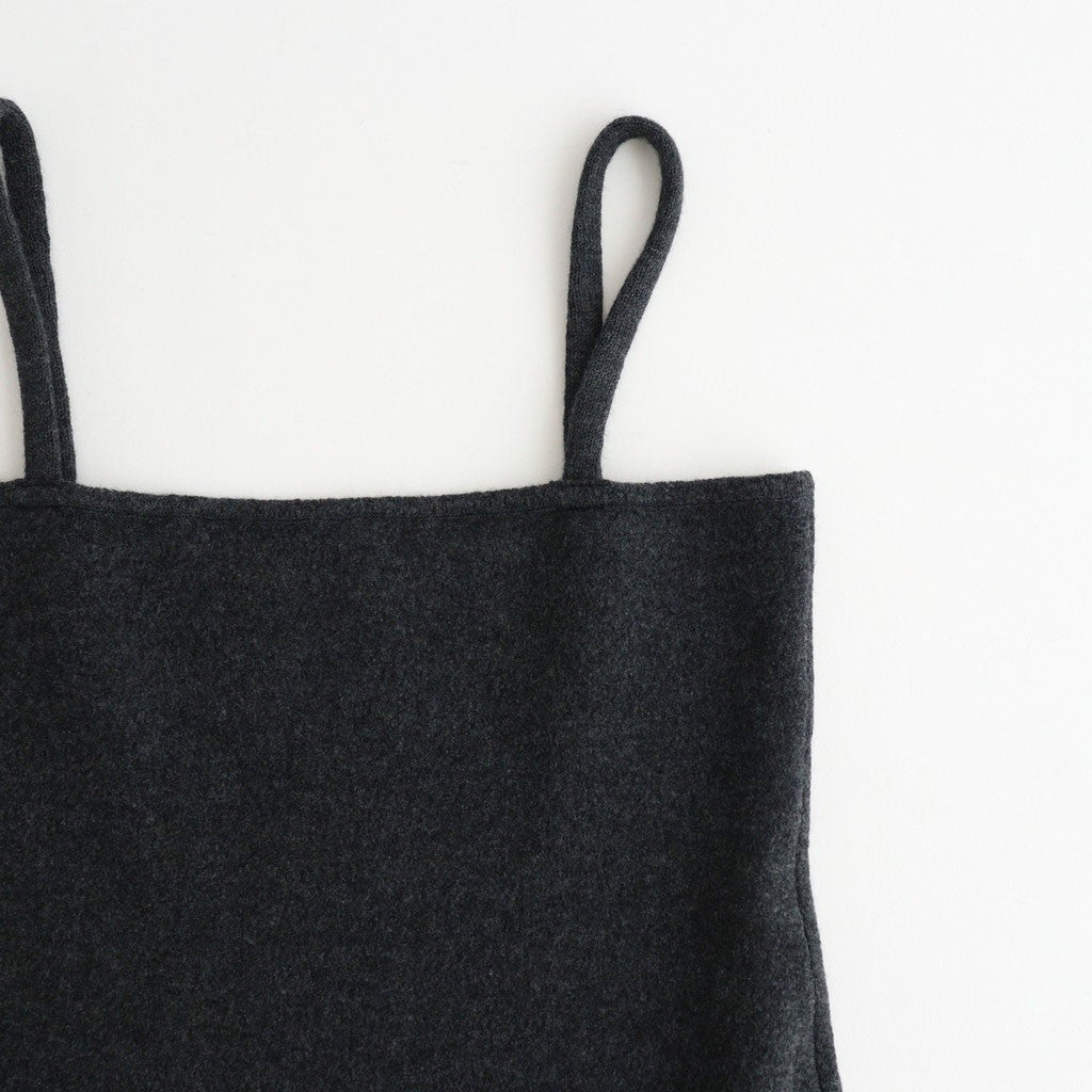 SMOOTH FULLED WOOL KNIT DRESS #CHARCOAL [A26AD03KS]
