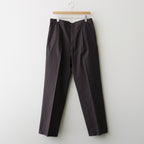 GARMENT-DYED FINX SHUTTLE WEATHER ONE-TUCK SLACKS #DARK BROWN [A26SP03SW]