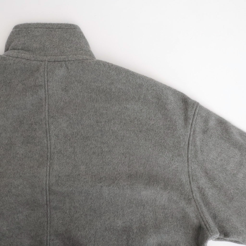 PURE SILK COMFORT FLEECE HALF ZIP P/O #TOP GRAY [A25AP02SF]