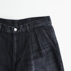 Selvage Denim Two Tuck Pants #BLACK DARK FADE [GU263-40061DB]
