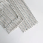 STRIPE BELTED WIDE LEG TROUSERS #IVORY [YK24SS0641P]