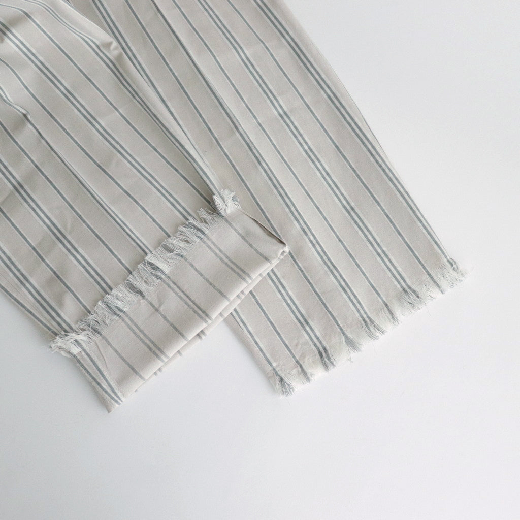 STRIPE BELTED WIDE LEG TROUSERS #IVORY [YK24SS0641P]