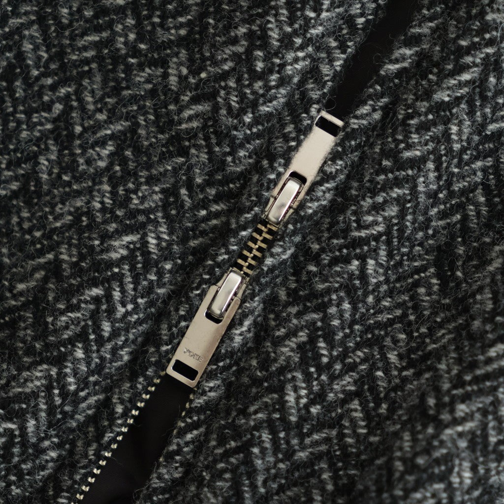 Herringborn Tweed Zip Blouson #Black [YK26FW01314B]