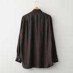 CUPRO TWILL OVERSIZED LS SHIRT #DARK BROWN [ST.1459]
