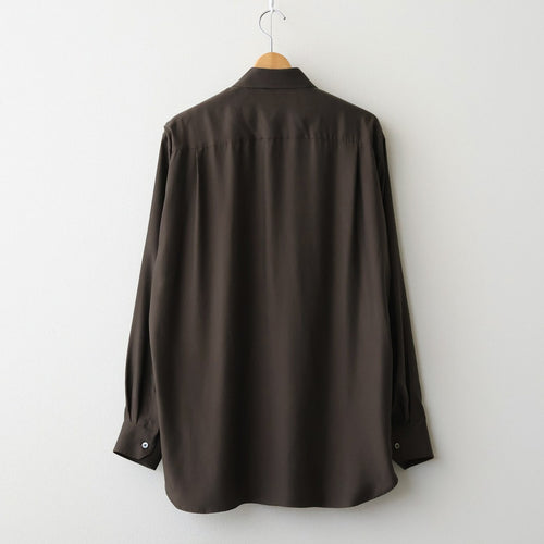 CUPRO TWILL OVERSIZED LS SHIRT #DARK BROWN [ST.1459]