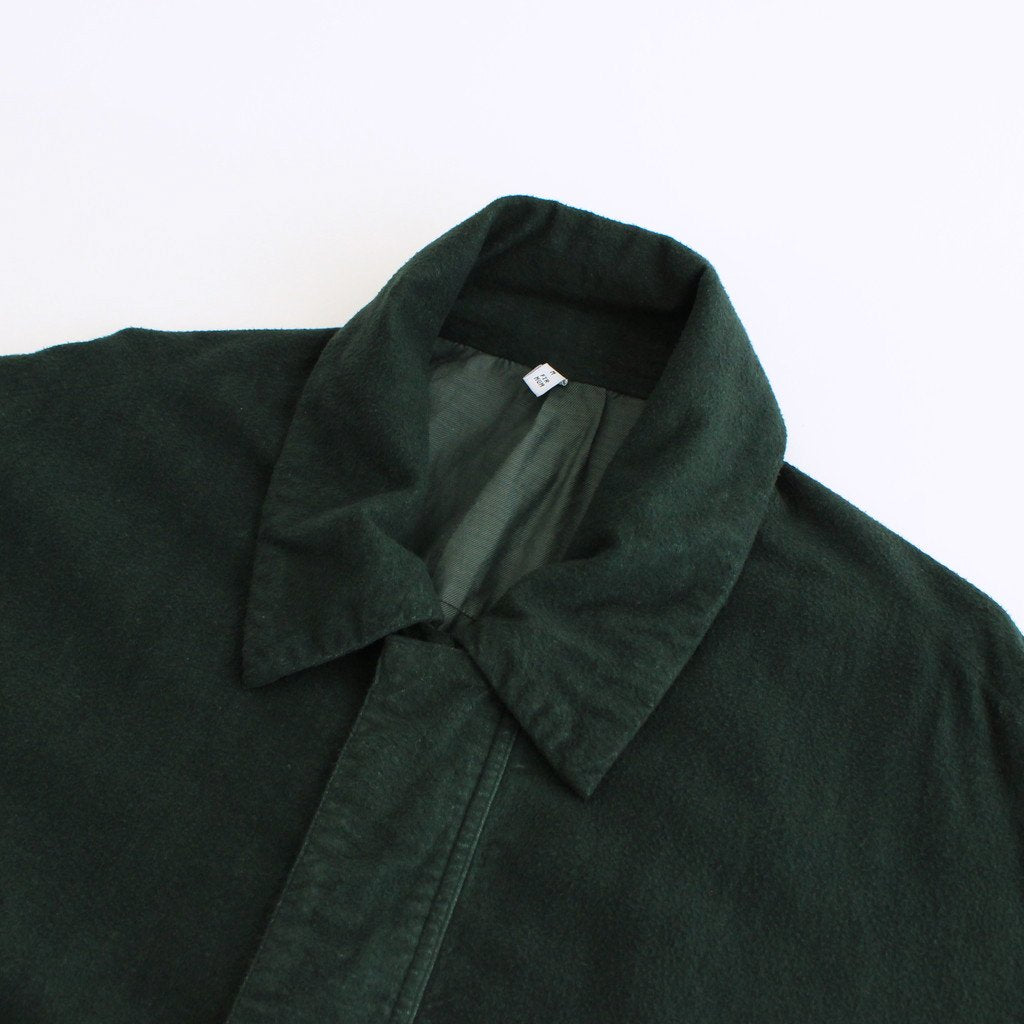 FBBBL | フランネル レーヨン・ガーメントダイ ロングブルゾン #DEEP GREEN [CW_FR026JK]