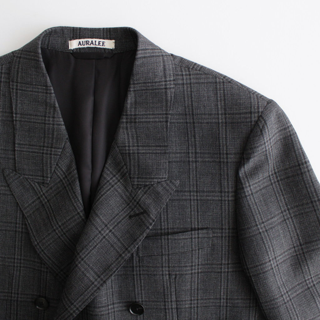 BLUEFACED WOOL CHECK DOUBLE-BREASTED JACKET #CHARCOAL CHECK [A24AJ03CB]