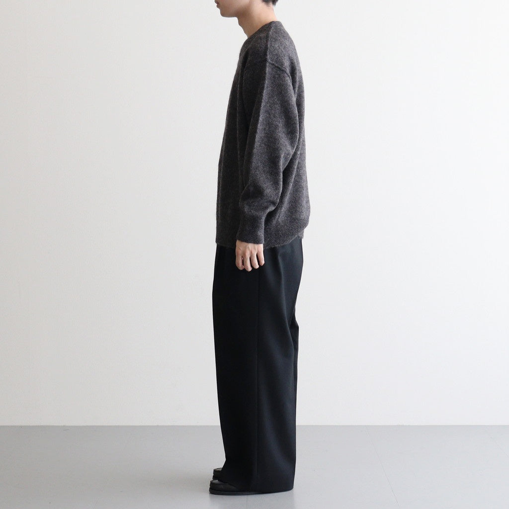 WOOL/ALPACA KNIT CREW NECK LS #CHARCOAL [ST.1294]