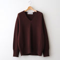 Cashmere V Neck #BORDEAUX BROWN [I25AW-IBC63]
