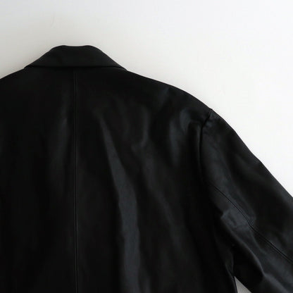 LEATHER DOUBLE BRESTED JACKET #BLACK [ST.920]