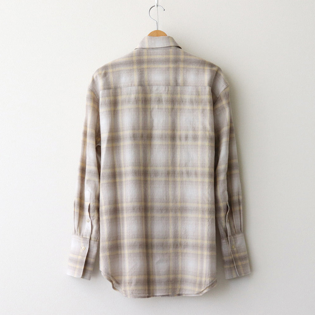 AIRY WOOL CHECK SHIRT #YELLOW GRAY CHECK [A24AS02WN]