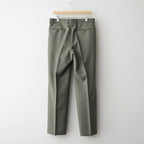 BLUEFACED WOOL TWO-TUCK SLACKS #OLIVE GRAY STRIPE [A26AP02BS]