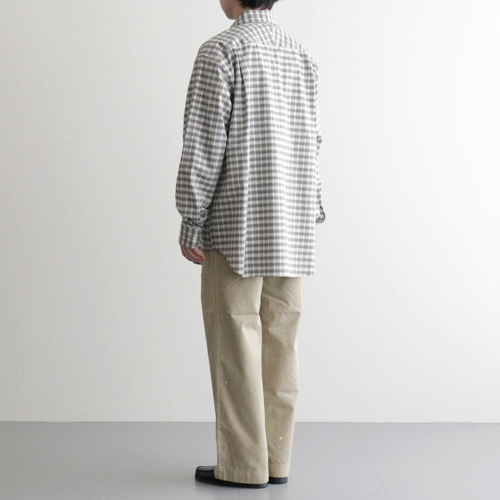 Banshu-ori Classic Shirt - Vintage Fabric #Gray & Beige Plaid [OFH010SH13]