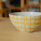 ボウル 中 貫入 #イエロー流し