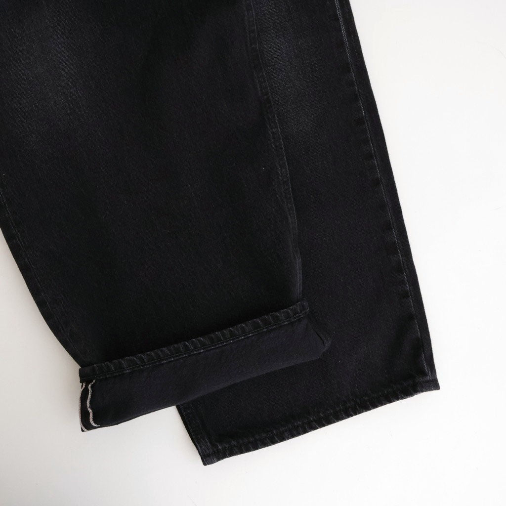 Selvage Denim Two Tuck Pants #BLACK_DARK FADE [GU261-40061DB]