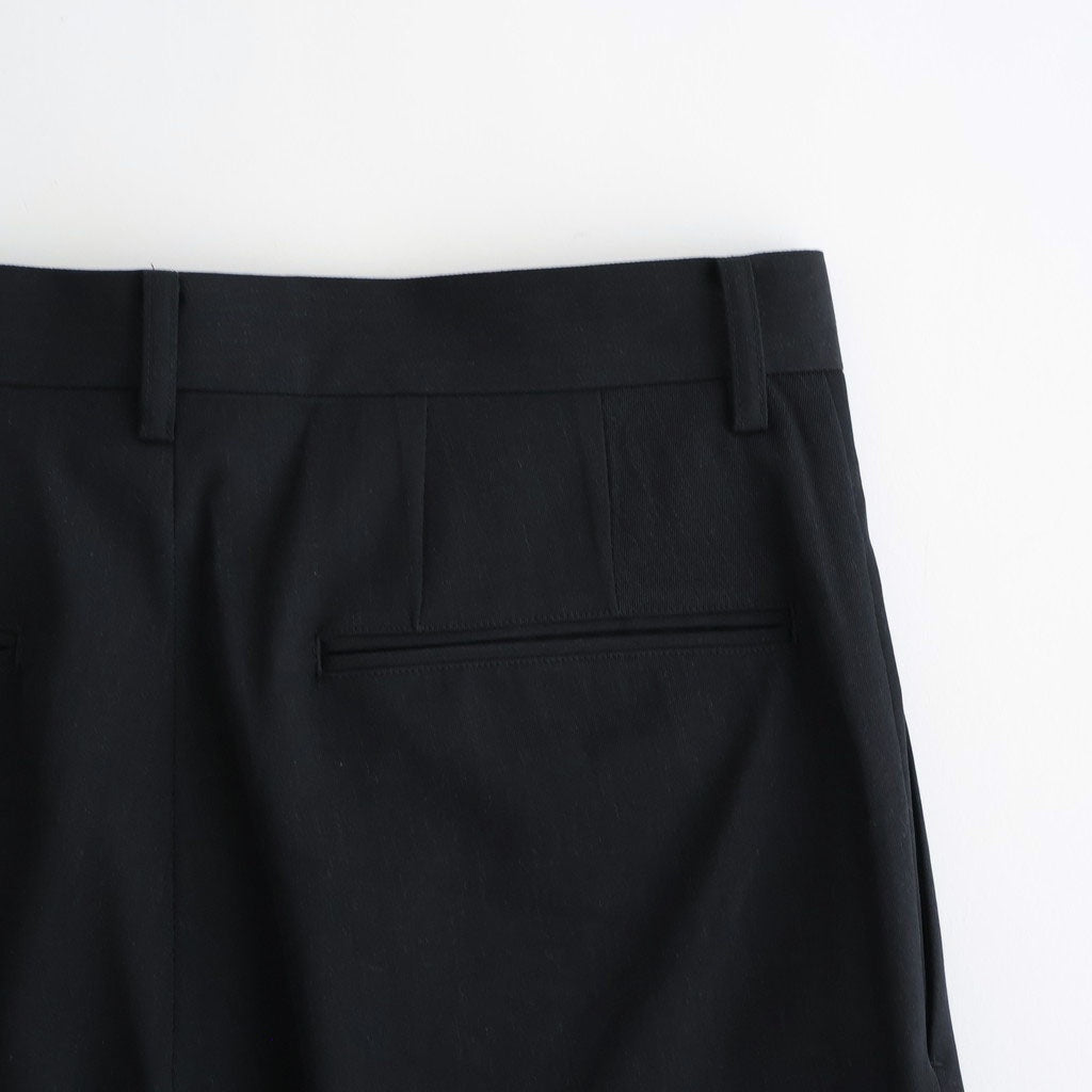 LIGHT WOOL MAX GABARDINE TWO-TUCK SLACKS #TOP BLACK [A26SP09MG