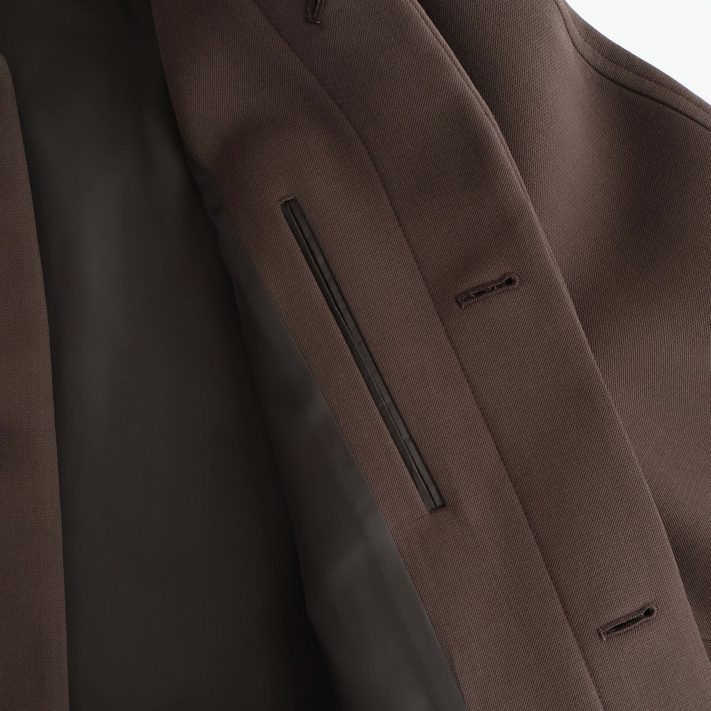TWISTED DOUBLE CLOTH COAT #DARK BROWN [A25AC02WD]