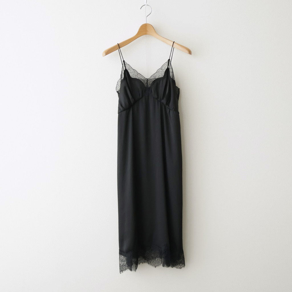 Satin Lace Dress #BLK [12610317]