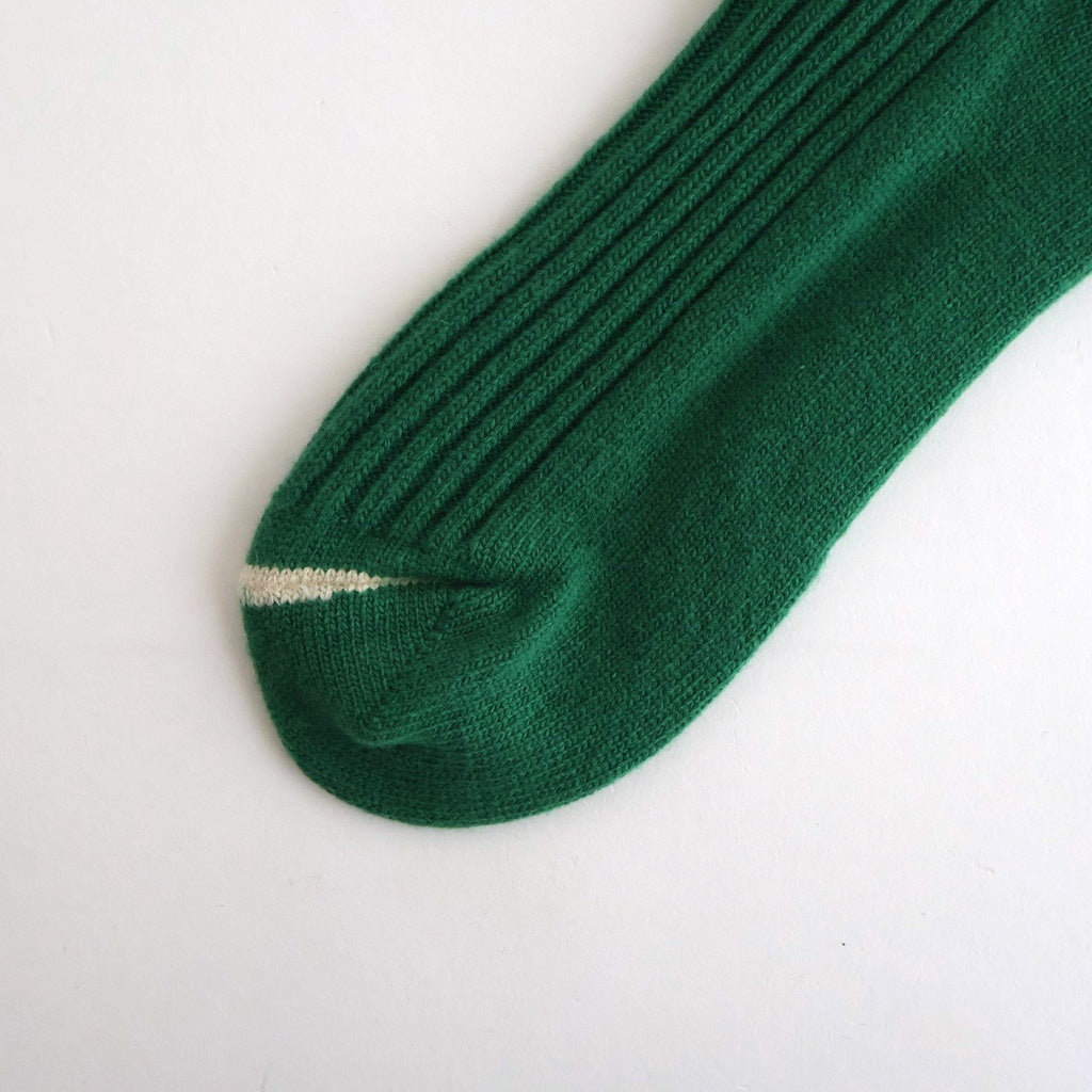 MERINO LAMBS WOOL STRIPE SOCKS #GREEN [R1489-AW25]