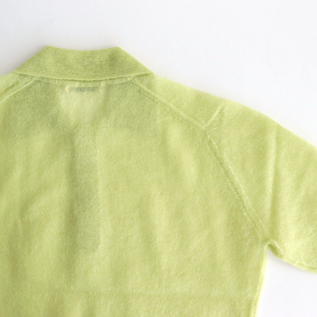 KID MOHAIR SHEER KNIT POLO #LIME YELLOW [A25SP03FG] - ciacura 三重
