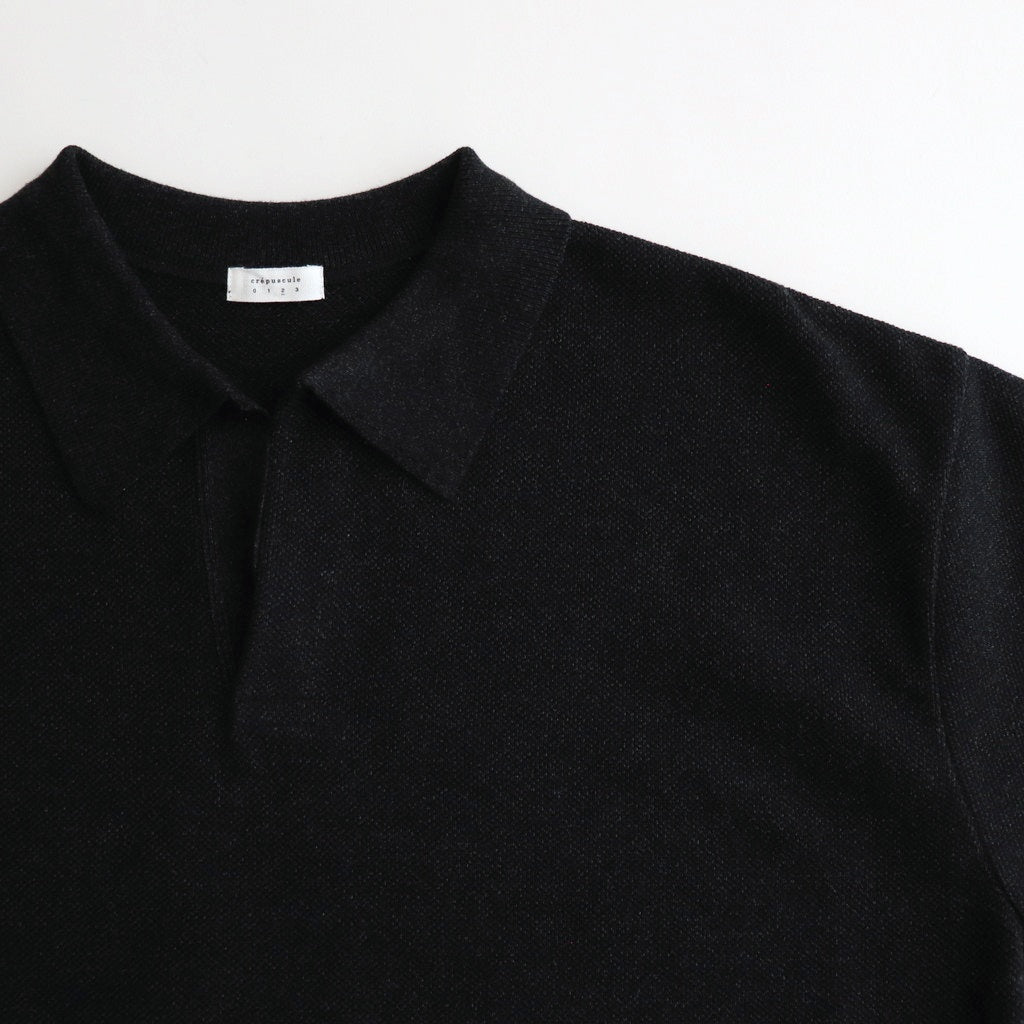 Moss Stitch Polo #Black [2501-011]