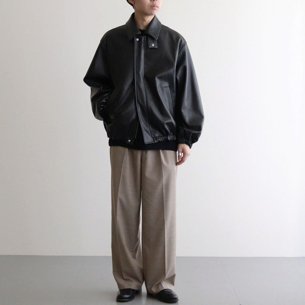 LEATHER ZIP SHORT JACKET #BLACK [ST.1061]