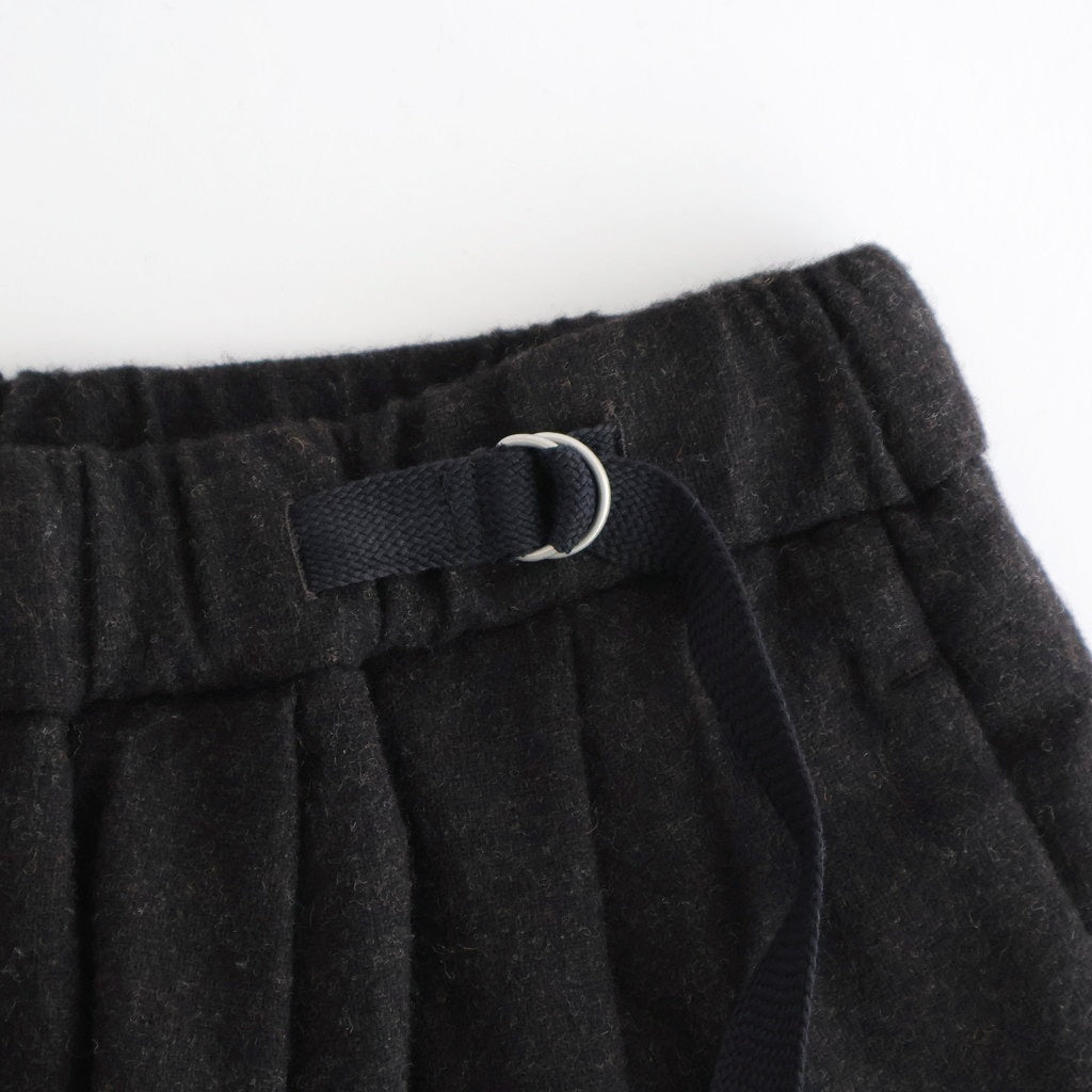 縮絨ウールタックワイドPT #DARK BROWN [D225-P303]