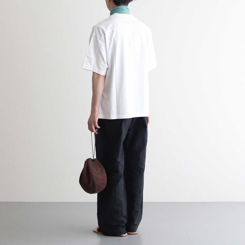 LI/NY POPLIN WIDE EASY TROUSERS #BLACK [ST.1117]