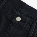 SULFUR DYED OXFORD VINTAGE WIDE PANTS #BLACK [ST.1395]